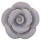 Light Blue Medium Rose Flower Ceramic Dresser Knob